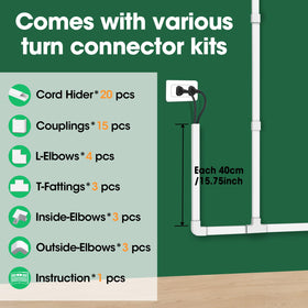 AZEN cord hider kit cuttable wire channel for flexible layouts