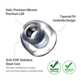 AZLA Mithryl earbud replacement tips deliver solid bass and clear highs.