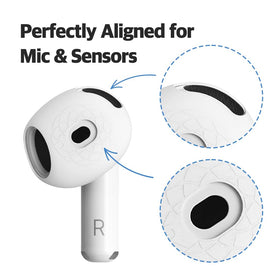 AZLA cover on AirPod in ear demonstrating secure hold during movement