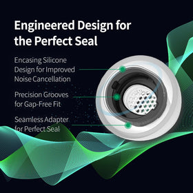 AZLA SednaEarfit MAX LSR material close-up emphasizes skin-friendly design.