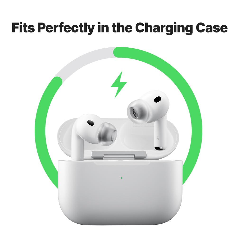 AZLA ear tip mounted on AirPods Pro 3 nozzle for plug-and-play use