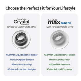 AZLA SednaEarfit Max secure-fit tips with easy size markings for quick, precise fit.
