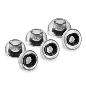 AZLA SednaEarfit next to coin showing compact size and portability