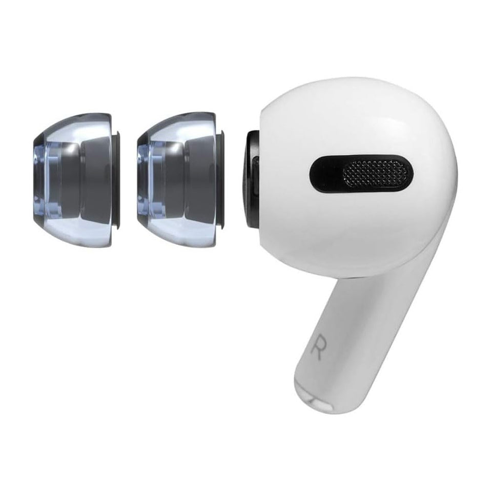 AZLA XELASTEC ear tip close-up showing premium silicone for AirPods Pro comfort.