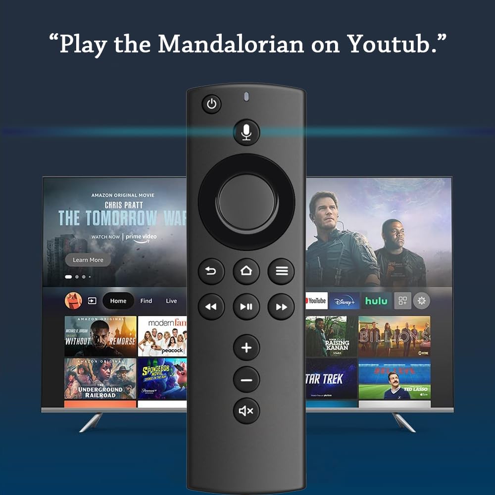 AZMKIMI TV remote LY73PR back view, durable and slim design.