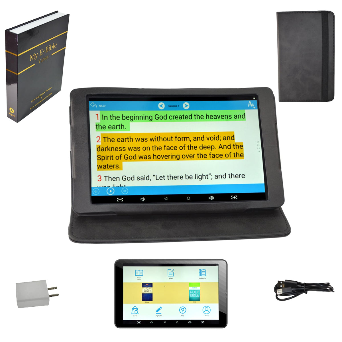 Azpen award-winning audiobook speaker electronic bible 8-inch display for immersive listening and reading