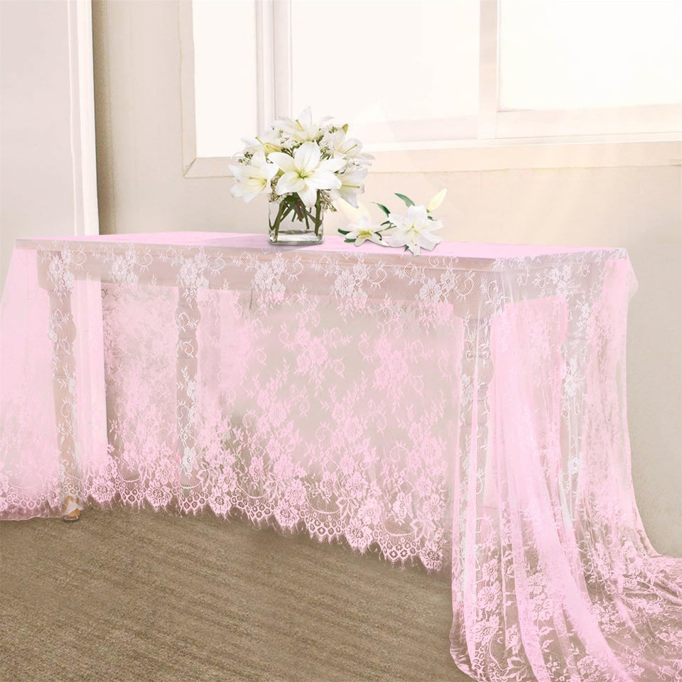 B-COOL front view of pink lace overlay pack showing size and ribbons benefit elegant setup
