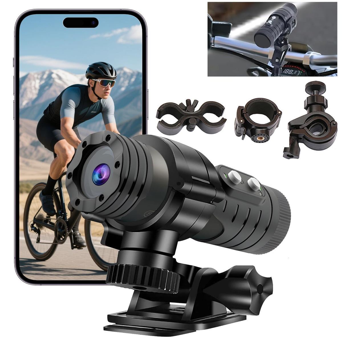 B-Qtech WiFi helmet camera captures 1080p ride footage with a wide 120-degree view