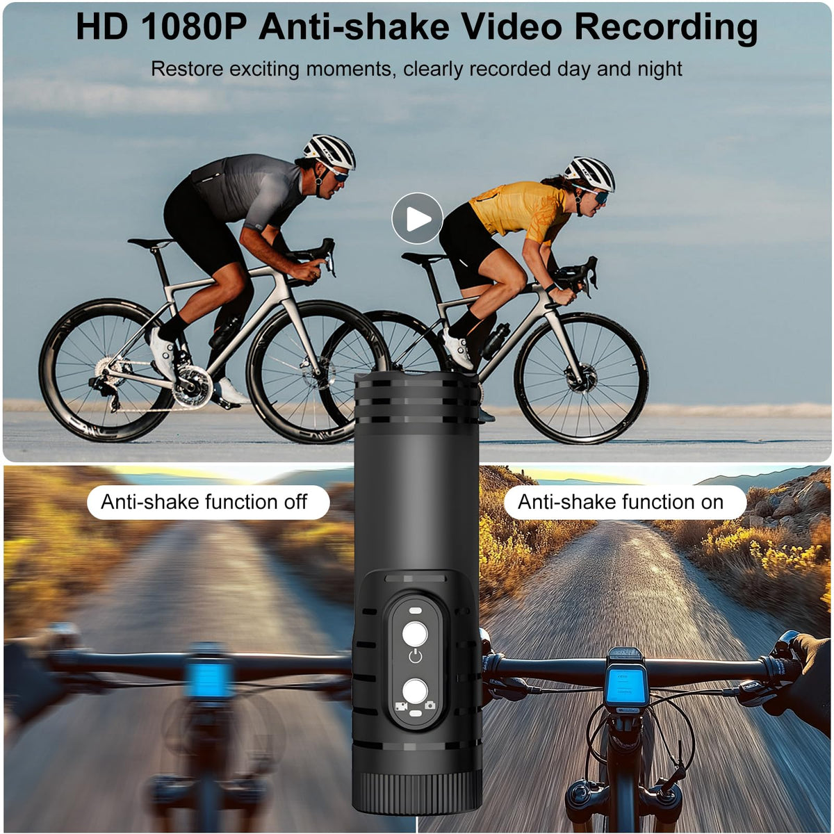 B-Qtech camera with 1600mAh battery for longer riding sessions