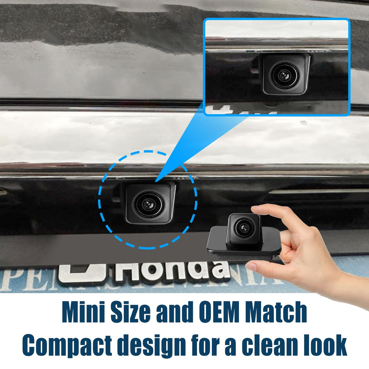 B.ZSSY camera mounted on rear bumper demonstrating correct fit and alignment