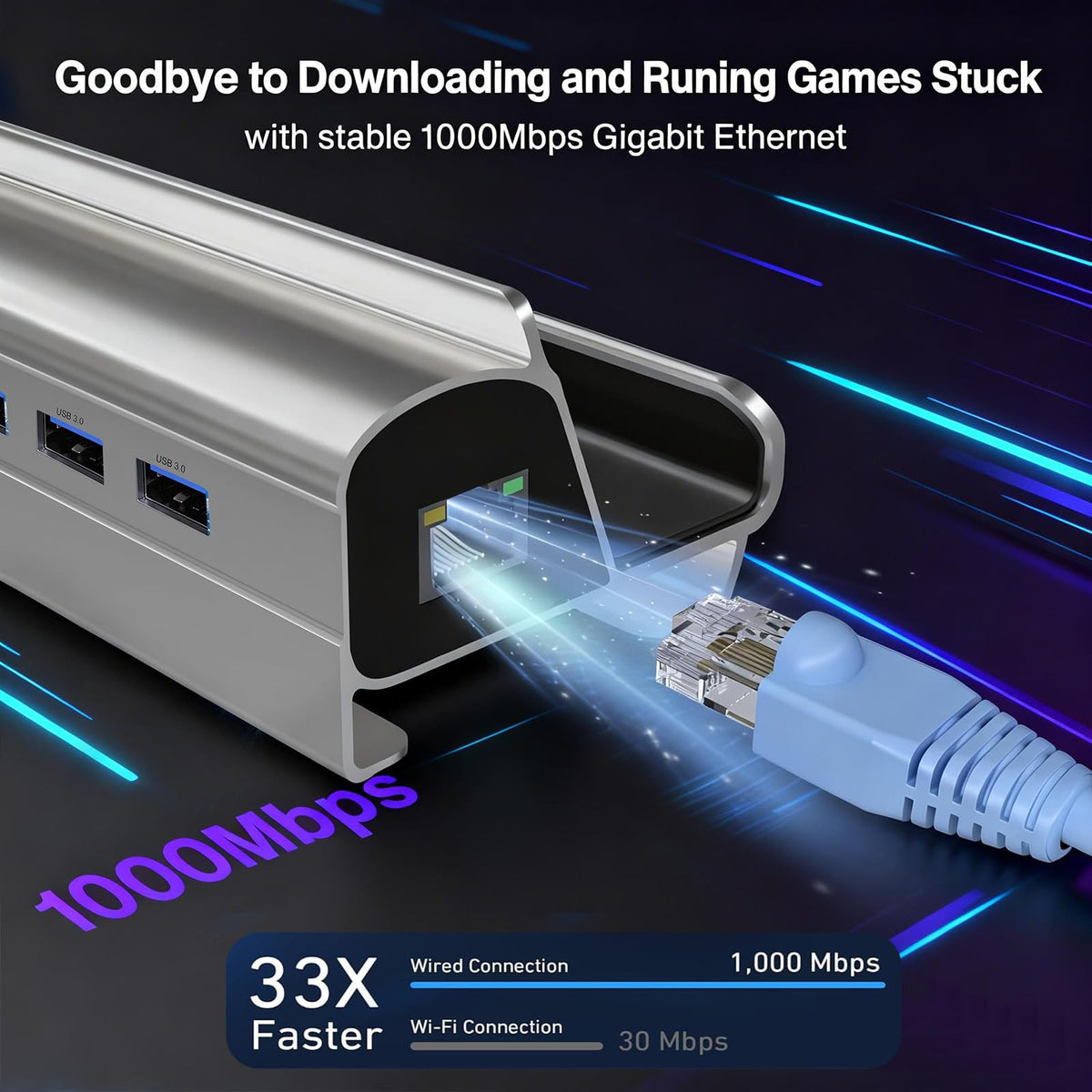 B3 BIGTHREE 100W Power Delivery ensures Steam Deck can charge while playing.