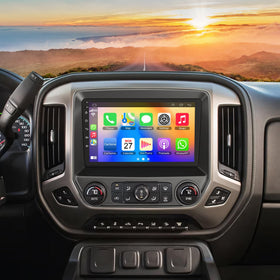 B4U 10.2 inch QLED CarPlay screen on Silverado dashboard for clearer navigation
