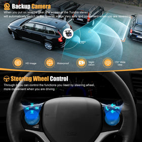 B4U 4G+64G car radio rear view camera feed with 170-degree wide angle for safer reversing.