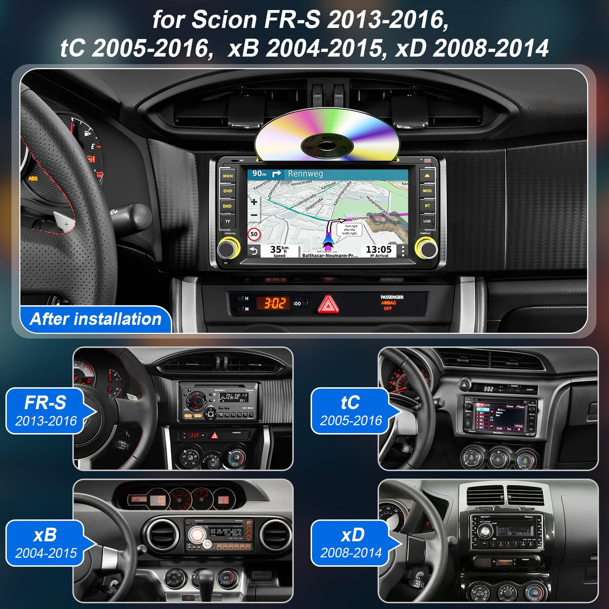 CD/DVD playback on B4U head unit for in car entertainment