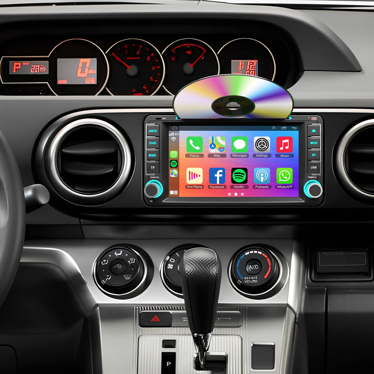 B4U 7-inch head unit front panel for Scion FR-S with intuitive controls
