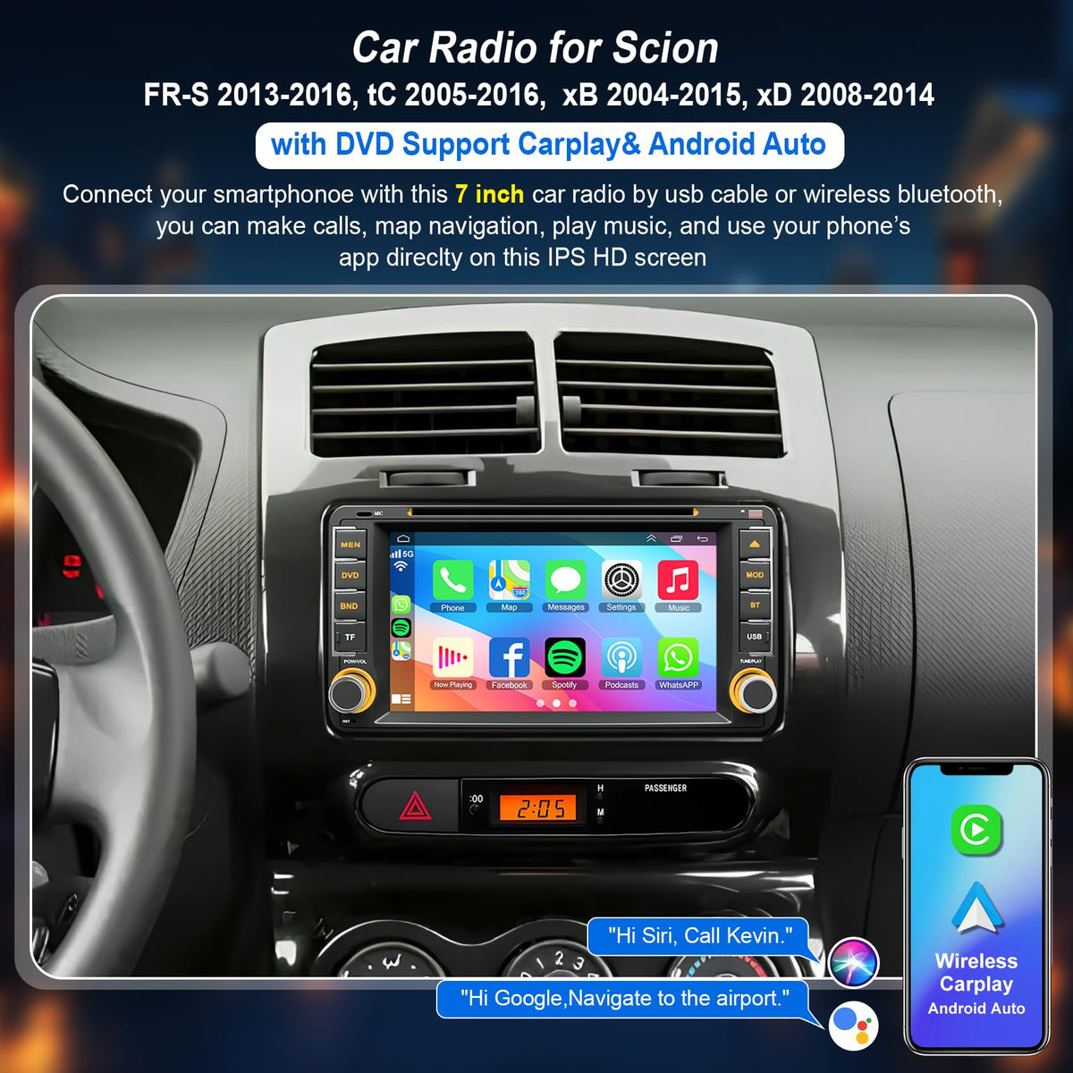 B4U head unit mirror link connects iOS and Android devices
