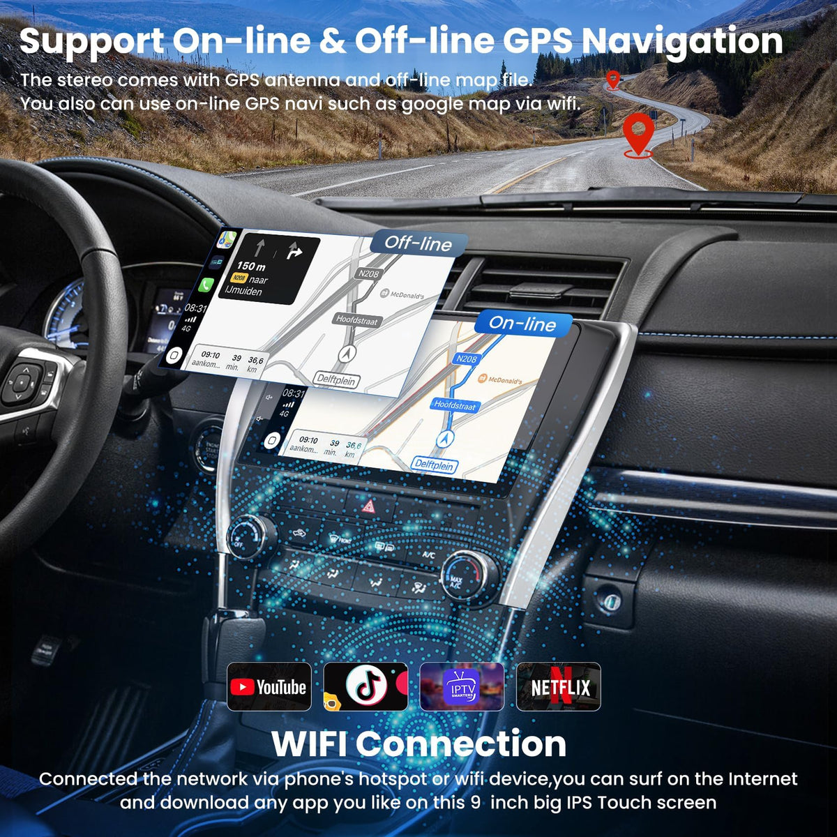 B4U Bluetooth 5.2 with steering wheel control for safer calls and music control
