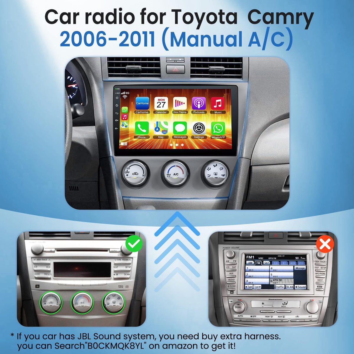 B4U Camry dash installation display for quick upgrade.