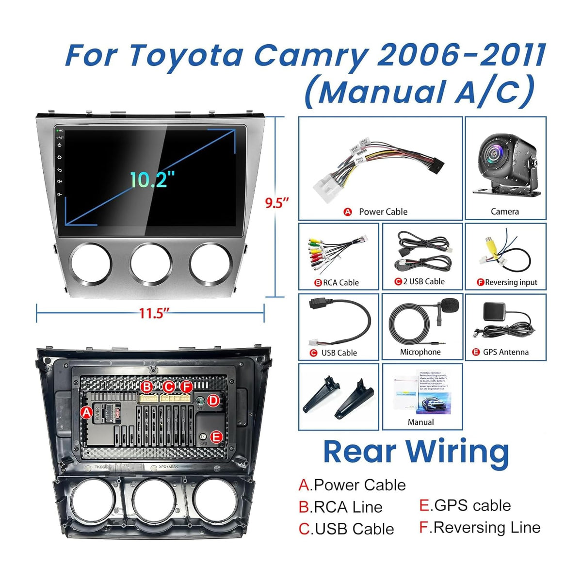 B4U Camry split-screen entertainment for navigation and media.