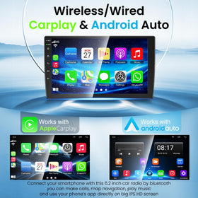 B4U Camry radio with wireless CarPlay and Android Auto for hands-free use.