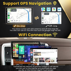 B4U GPS and WiFi navigation in Dodge RAM lets you browse maps anywhere.