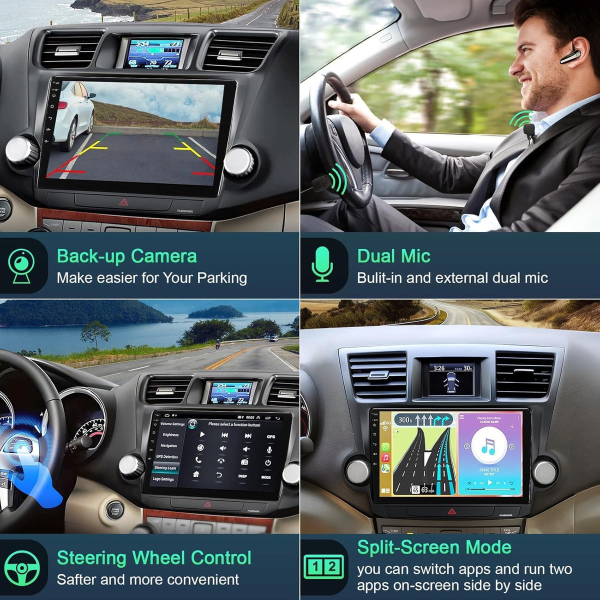 B4U Highlander 170-degree rear-view camera improves reversing visibility.