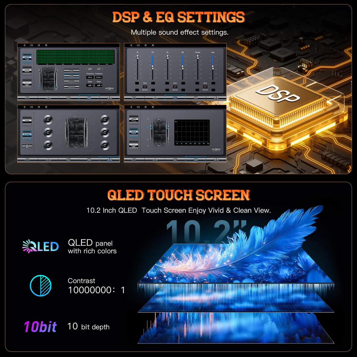 B4U split-screen output allows dual media on one display.