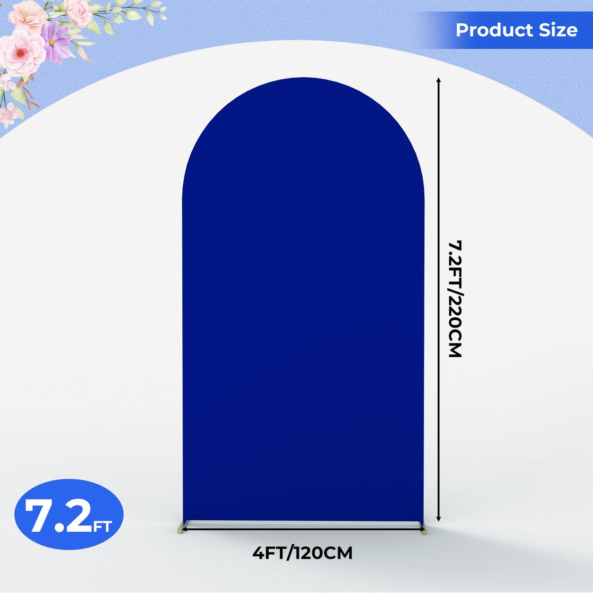 Babenest arch cover decorated with flowers and balloons to fit your theme.