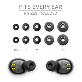 Back Bay Audio case next to coin showing compact pocketable size