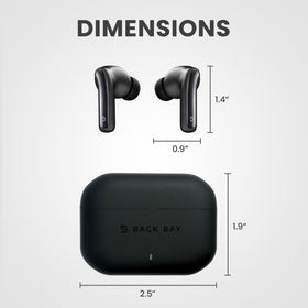 Back Bay Audio FirstClass battery and quickcharge elements emphasizing fast 15-minute top-ups