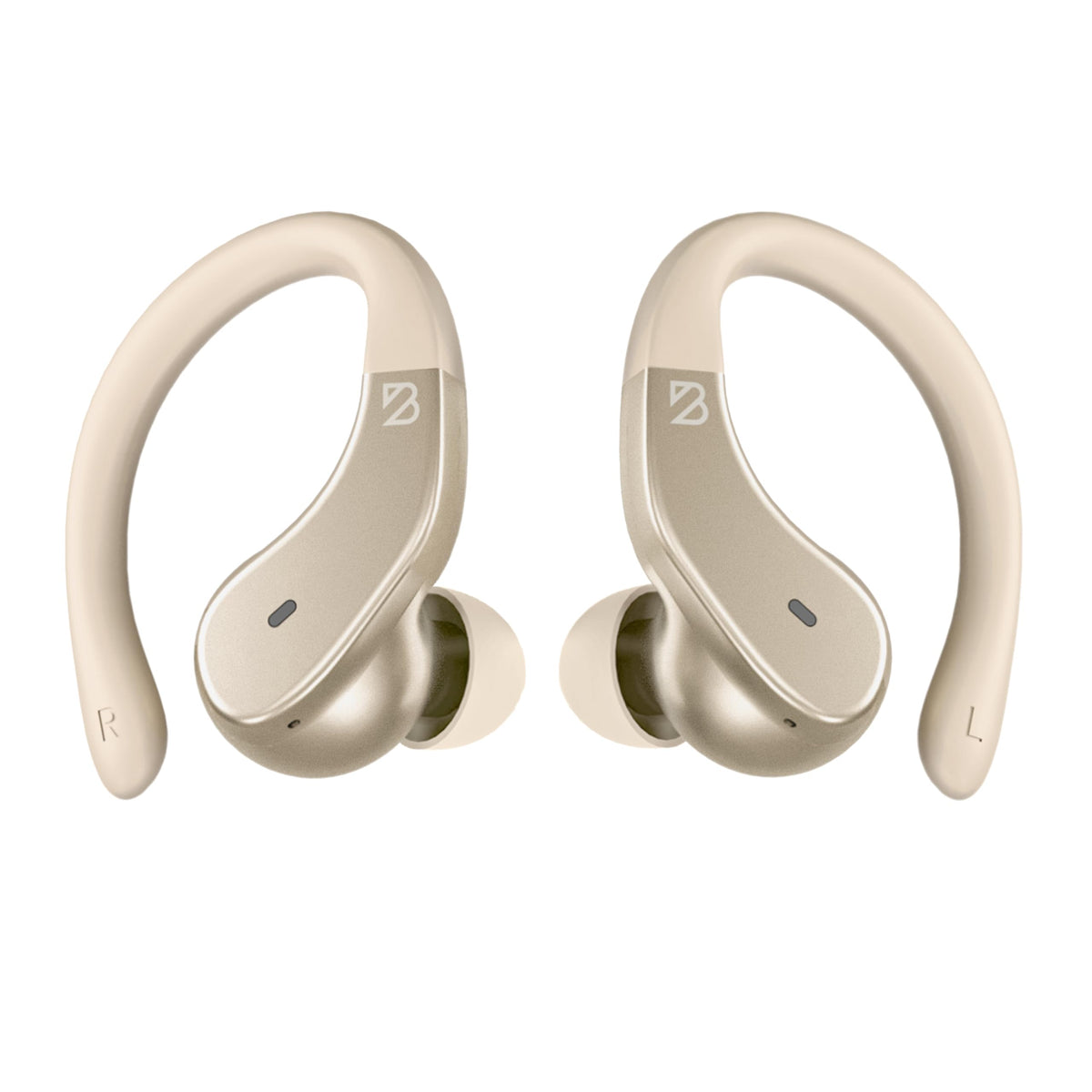 Back Bay Audio earbuds used in gym setting showing versatile workout performance