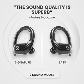 Back Bay Audio earbud in ear to show scale and comfortable fit