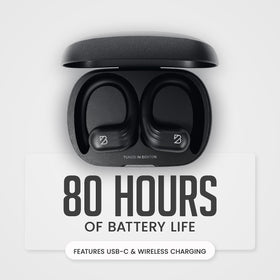 Back Bay Audio earbuds worn while running in rain showing weather protection