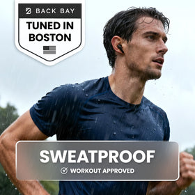 Back Bay Audio earphones delivering Signature Sound in a bright studio setting.