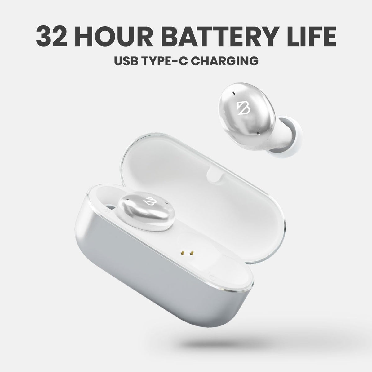 Back Bay Audio earbuds next to a pen for scale, reveals compact low-profile design