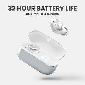 Back Bay Audio earbuds next to a pen for scale, reveals compact low-profile design