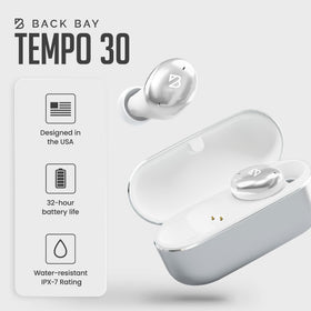 Back Bay Audio display of six silicone tip sizes, ensures customized comfortable fit