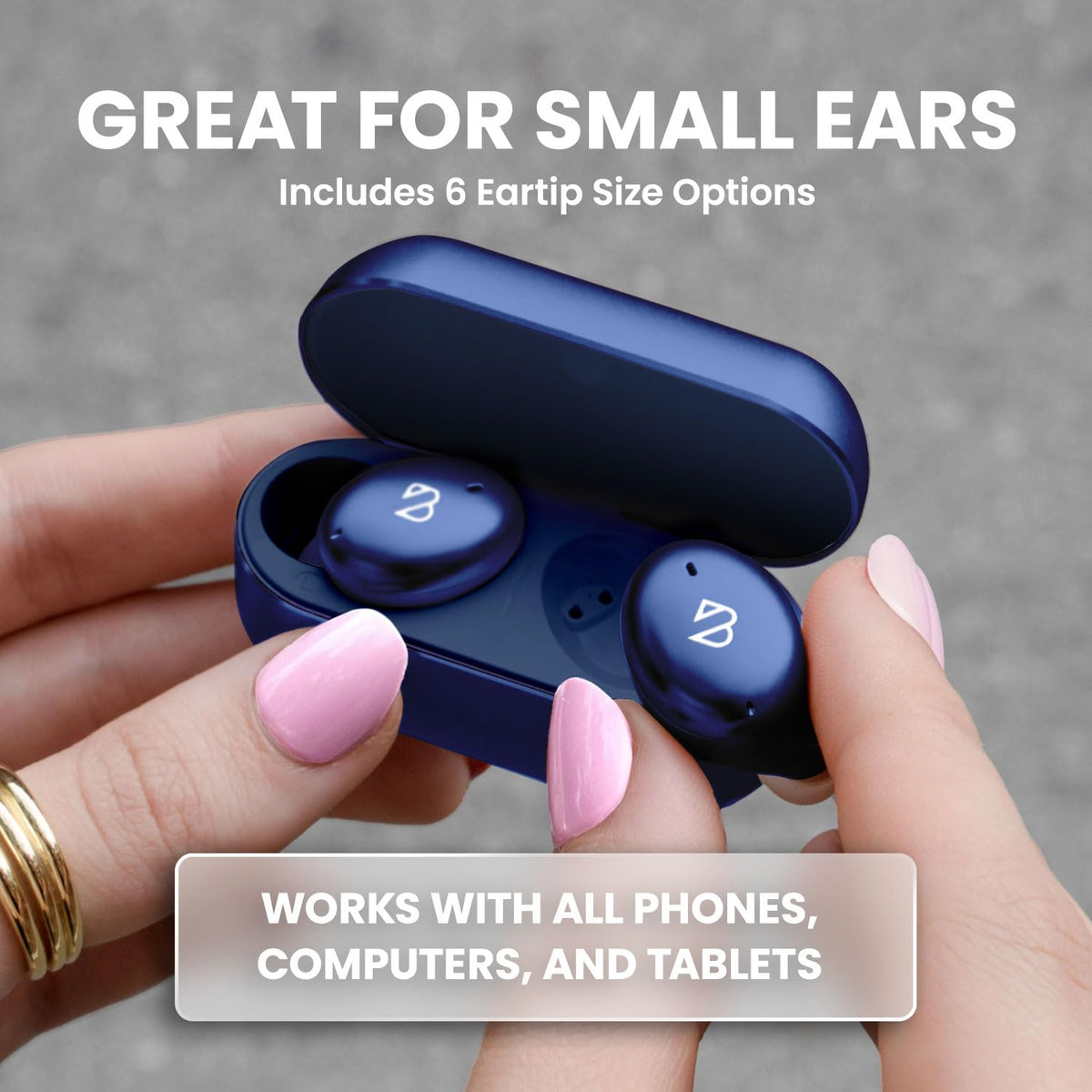 Back Bay Audio display of six ear-tip sizes for custom fit