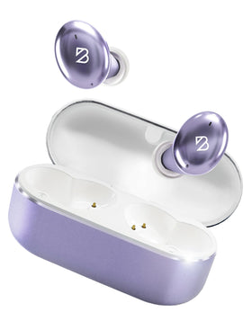 Back Bay Audio front packaging showing lavender earbuds and benefits