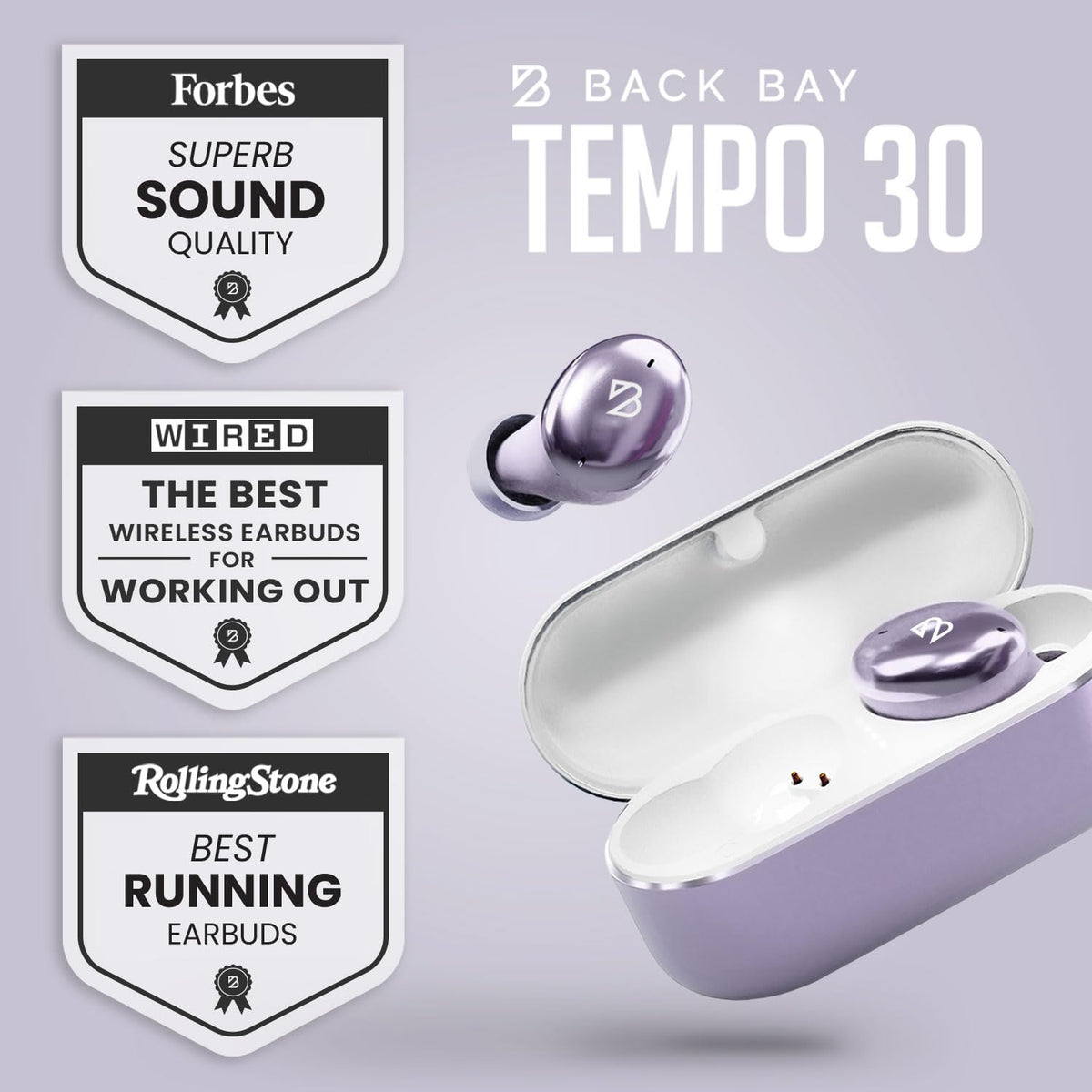 Back Bay Audio earbud fitted in small ear demonstrating secure comfort