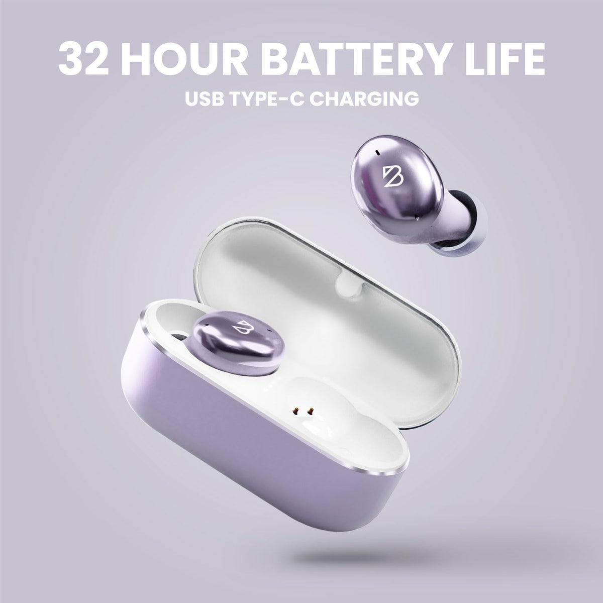 Back Bay Audio earbuds with water splash highlighting IPX7 protection