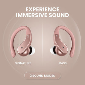 Back Bay Audio earbuds on runner in rain demonstrating IPX7 water resistance benefit