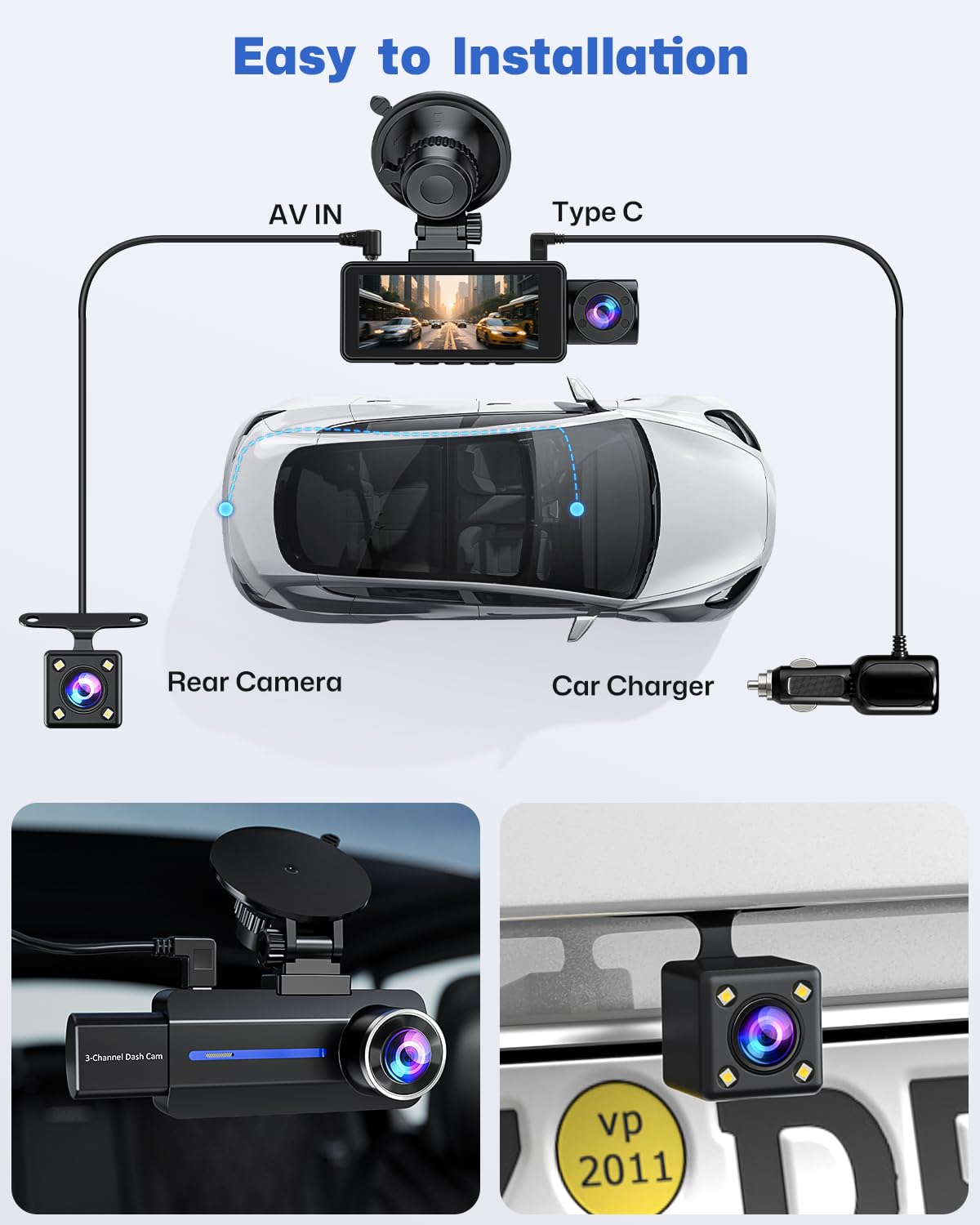 BAEASU box with accessories including mount, cables and 32GB card for quick setup