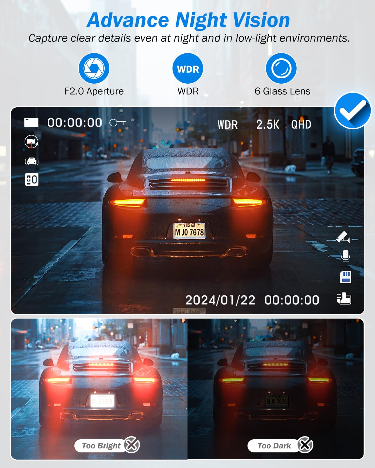 BAEASU rear camera cable routed through car trim showing tidy wire management