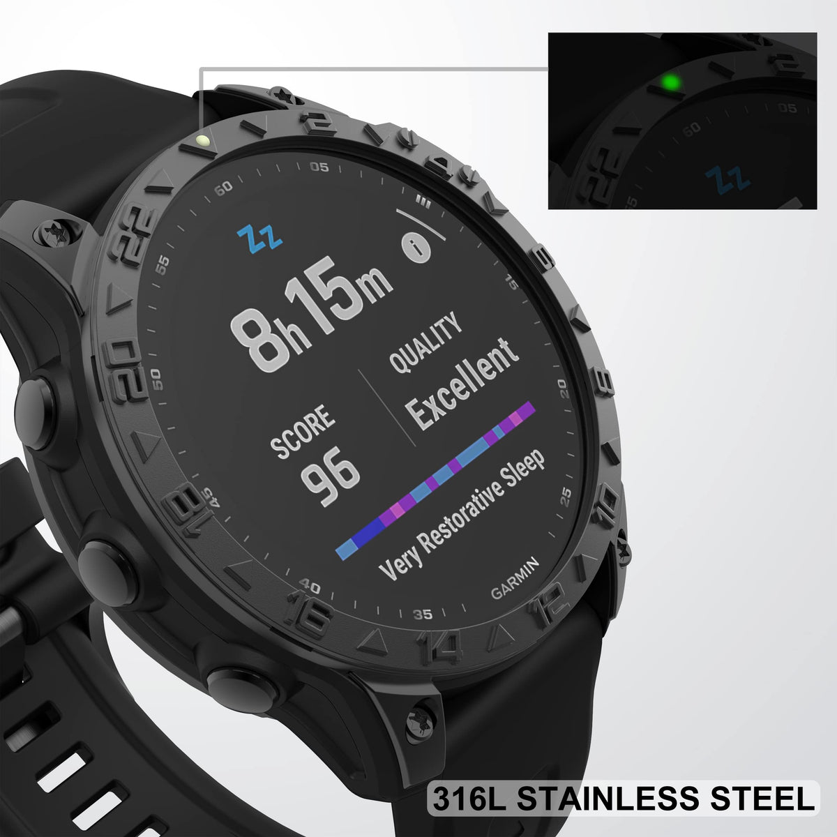 BAIHUIAM Fenix 7X bezel ring close-up surface showing scratch resistance.