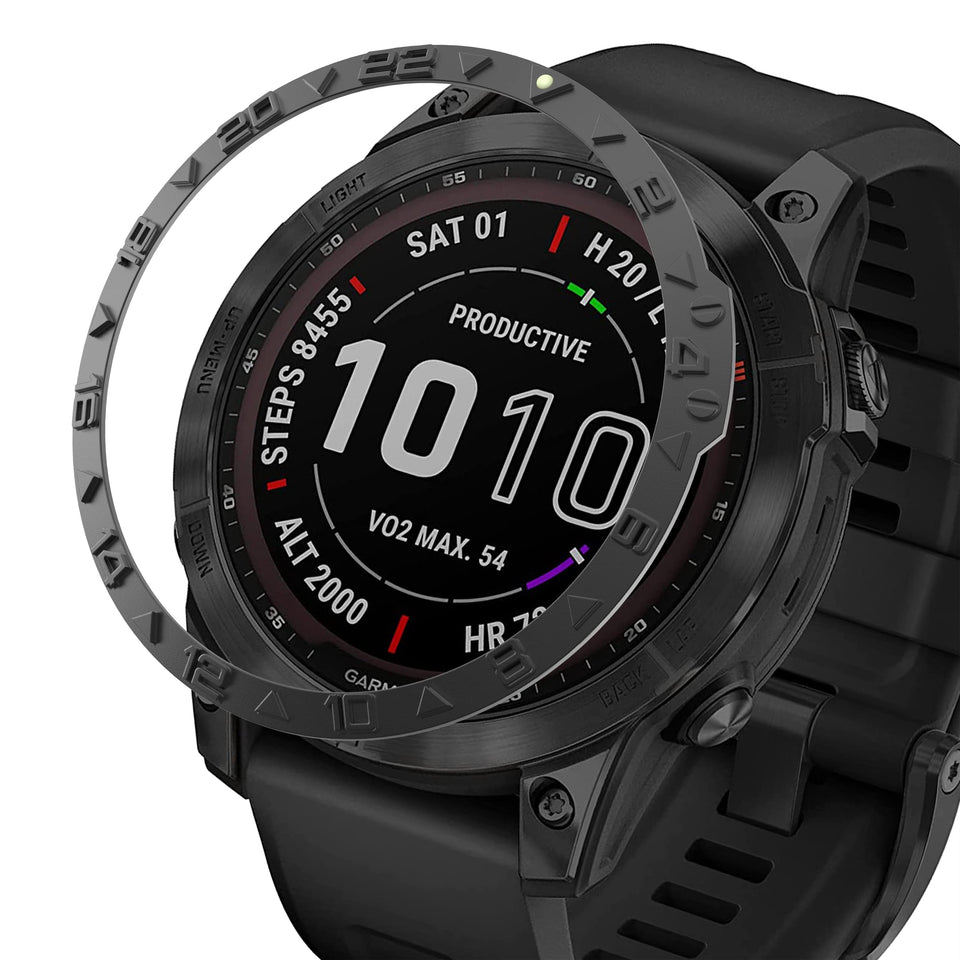 BAIHUIAM bezel ring on Garmin Fenix 7X adds style and protection.