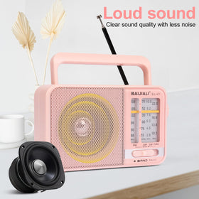 BAIJIALI BJL-671 pink emergency-ready radio for storms and outages.