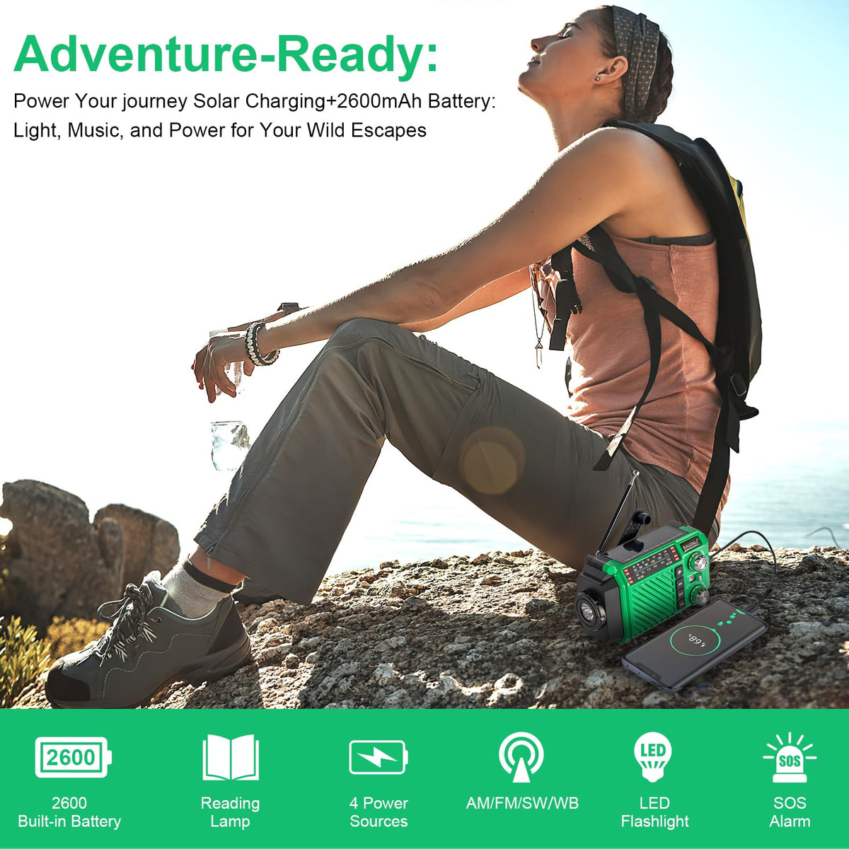 Baijiali compact emergency radio design for home or outdoor use