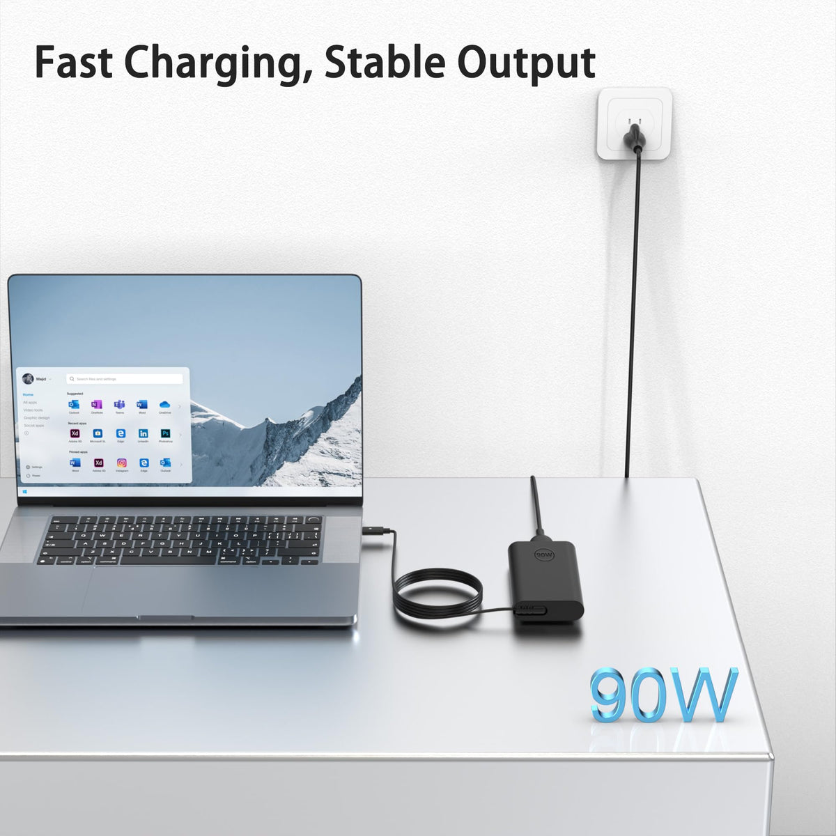 BAJ 90W USB-C charger compatibility list, supports Dell XPS and Latitude lines.