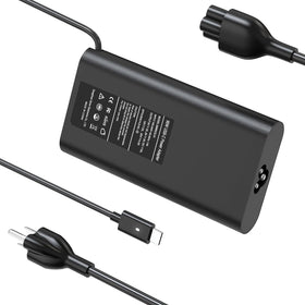 BAJ 90W USB-C charger front view, compact power for Dell XPS laptops on the go.